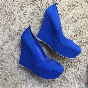 Madden Girl | Raleigh Blue Suede Wedges